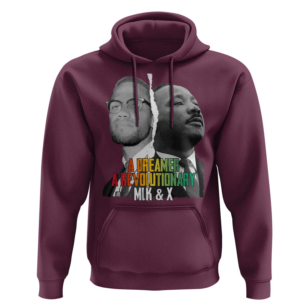 Martin Luther King Malcolm X Hoodie A Dreamer A Revolutionary Black Leaders