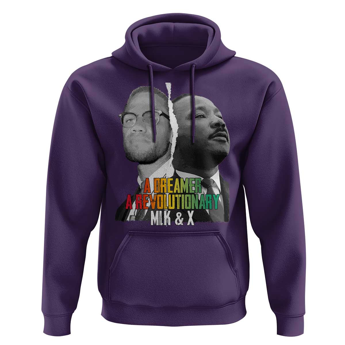 Martin Luther King Malcolm X Hoodie A Dreamer A Revolutionary Black Leaders