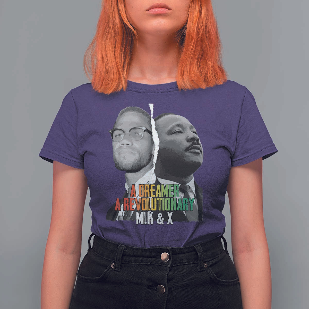 Martin Luther King Malcolm X T Shirt For Women A Dreamer A Revolutionary Black Leaders