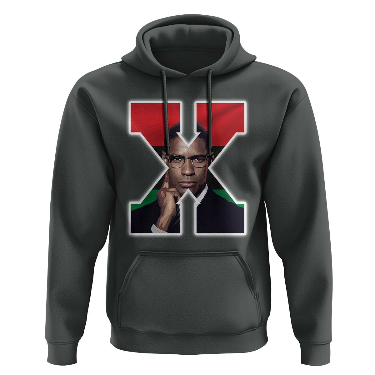 Malcolm X Black History Month Black Liberation Flag Hoodie