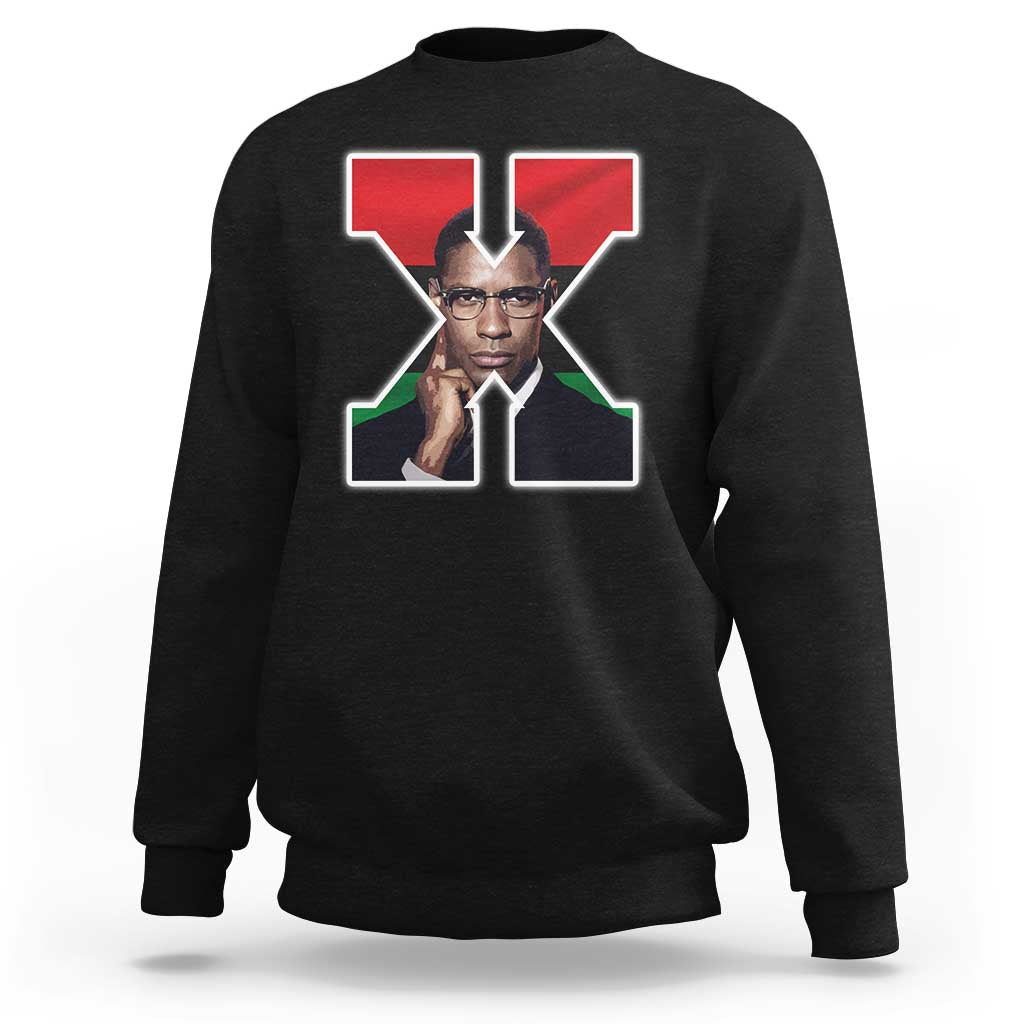 Malcolm X Black History Month Black Liberation Flag Sweatshirt