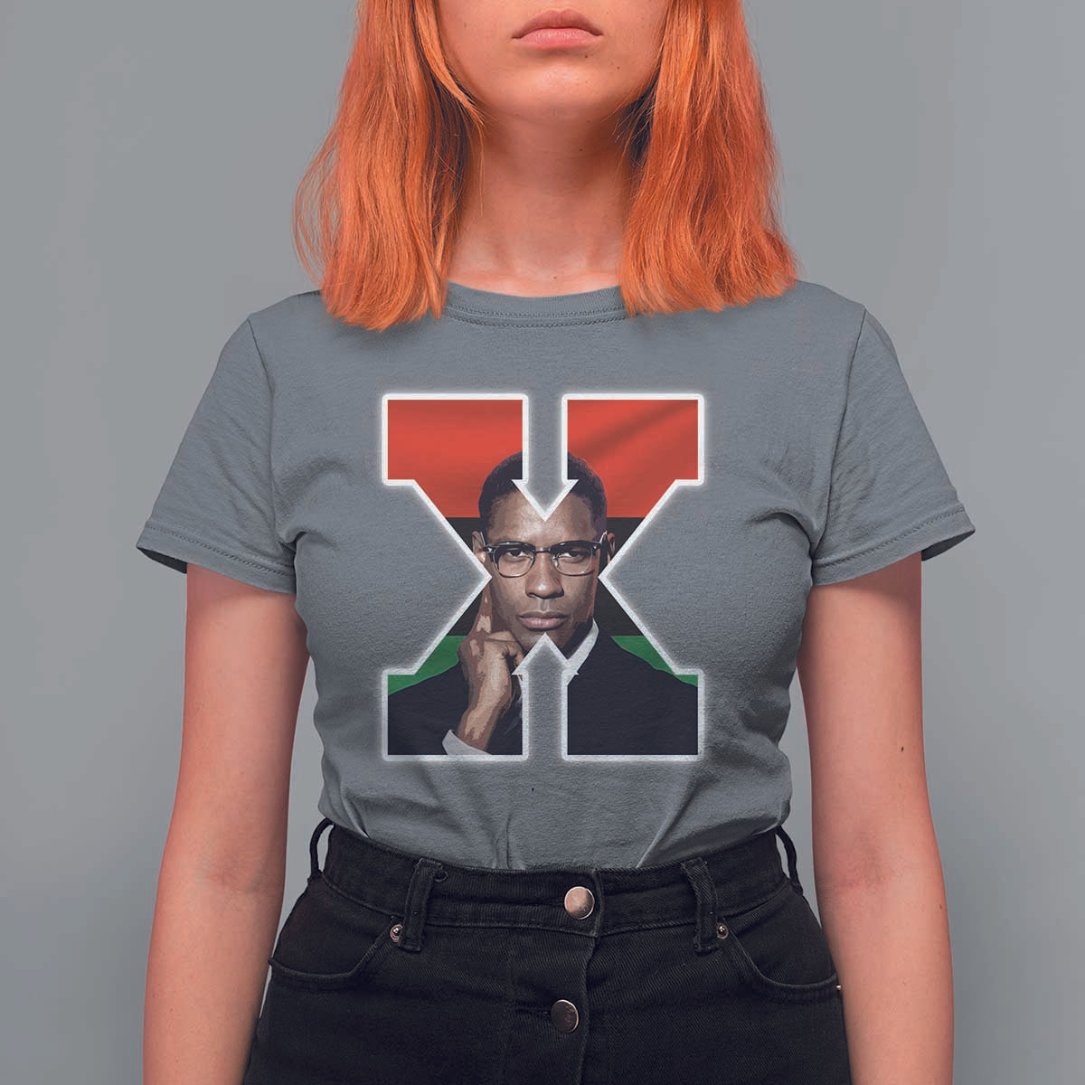 Malcolm X Black History Month Black Liberation Flag T Shirt For Women