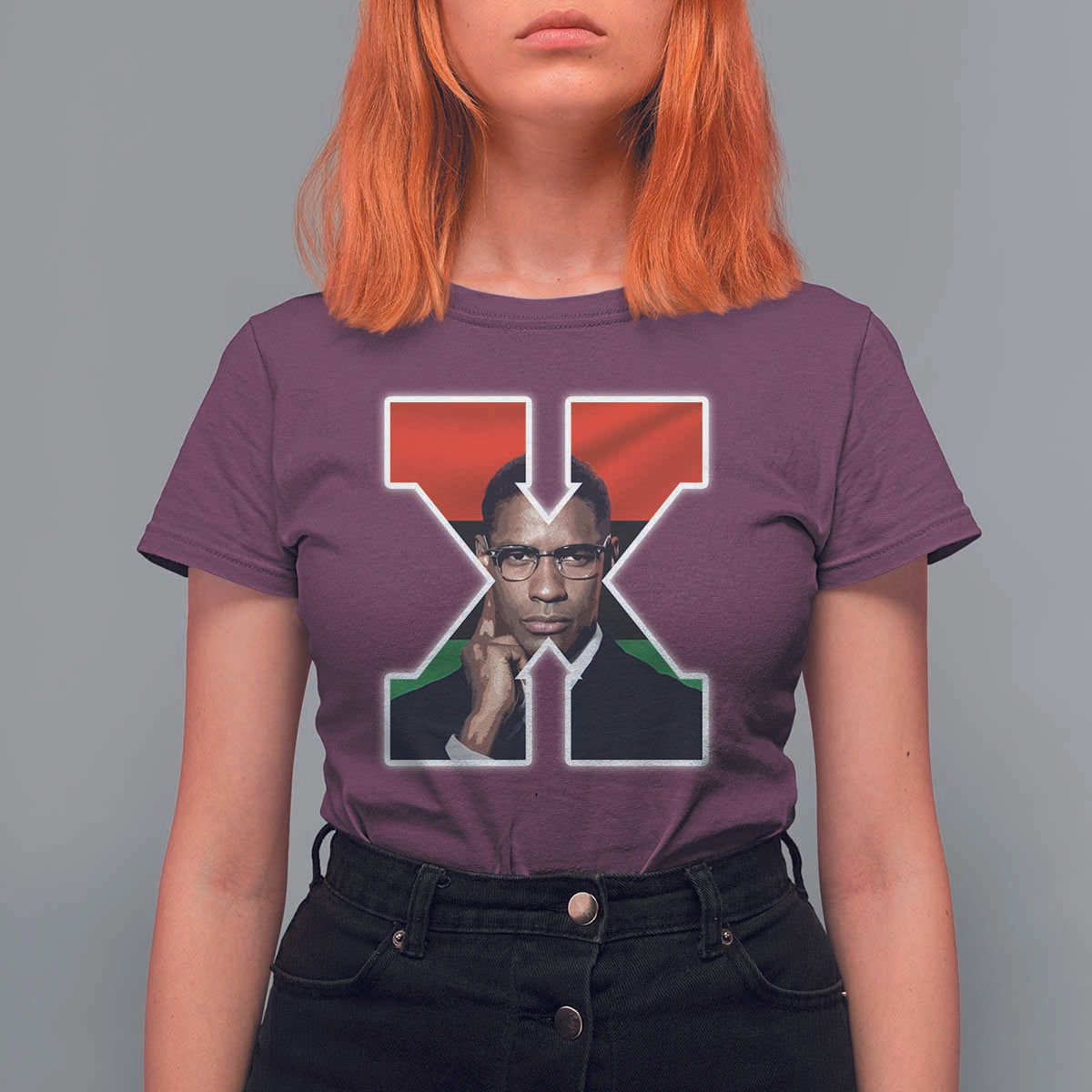 Malcolm X Black History Month Black Liberation Flag T Shirt For Women
