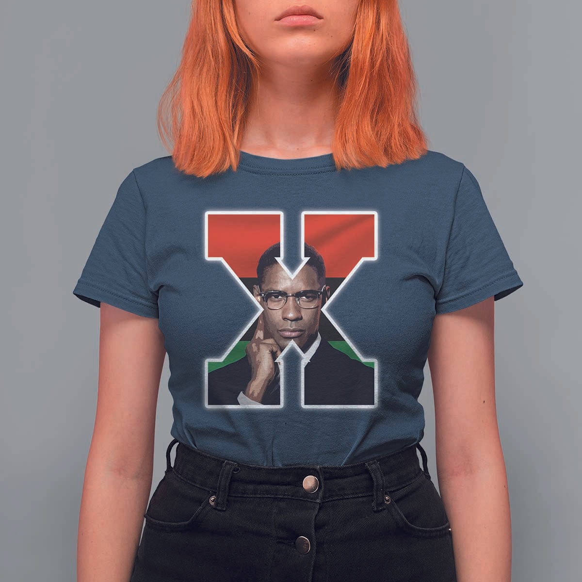 Malcolm X Black History Month Black Liberation Flag T Shirt For Women
