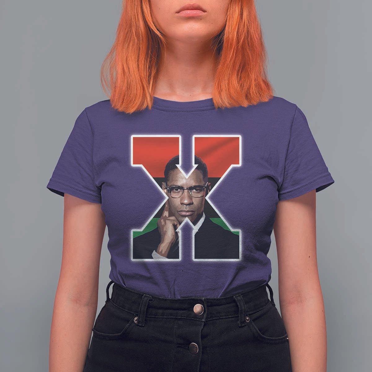 Malcolm X Black History Month Black Liberation Flag T Shirt For Women