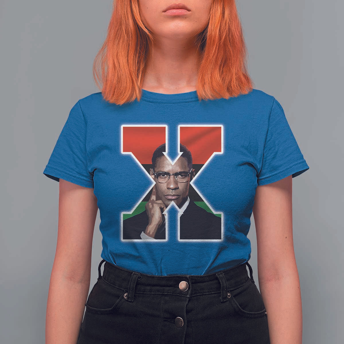 Malcolm X Black History Month Black Liberation Flag T Shirt For Women