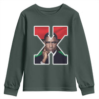 Malcolm X Black History Month Black Liberation Flag Youth Sweatshirt