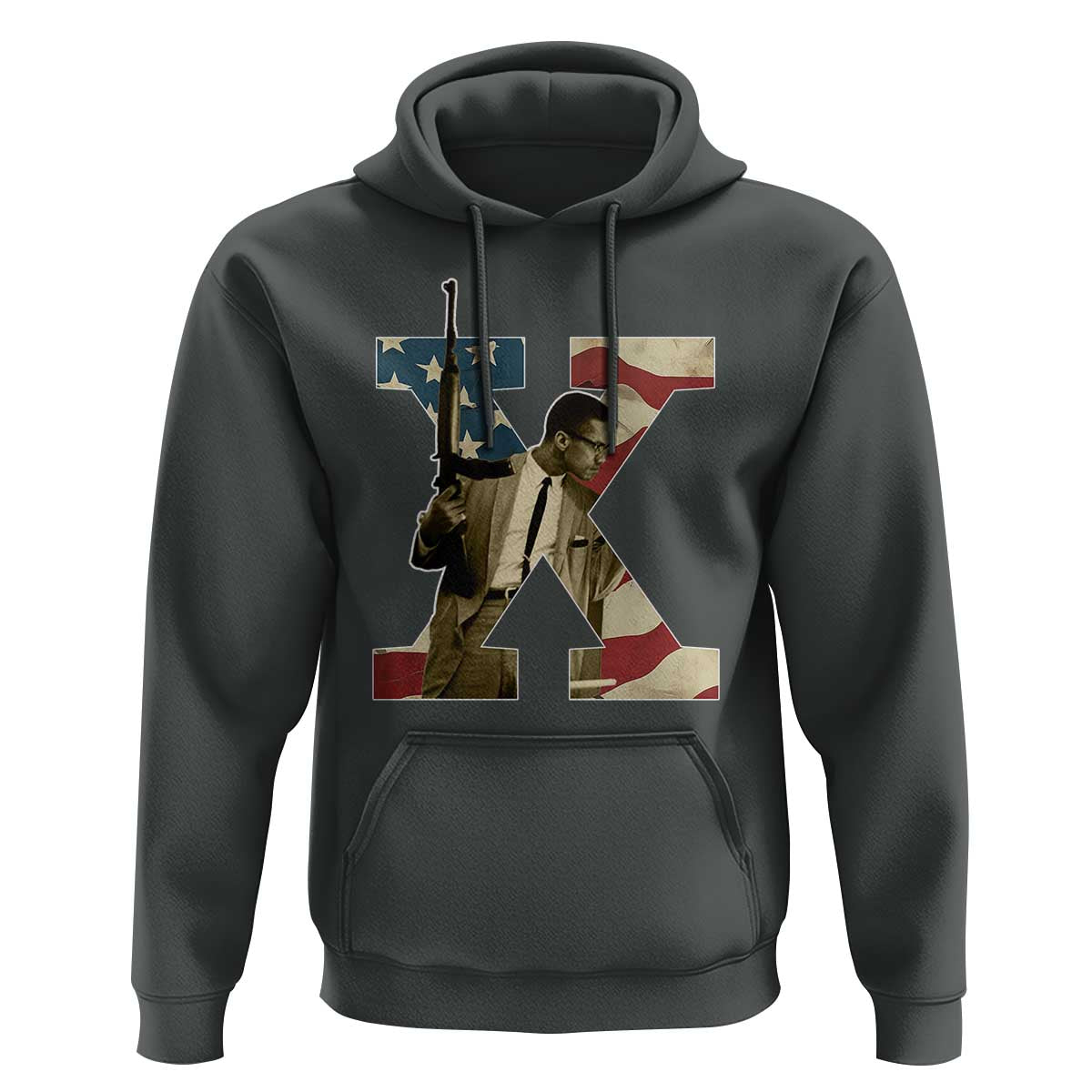Malcolm X Hoodie Black History Leaders American Flag