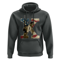 Malcolm X Hoodie Black History Leaders American Flag
