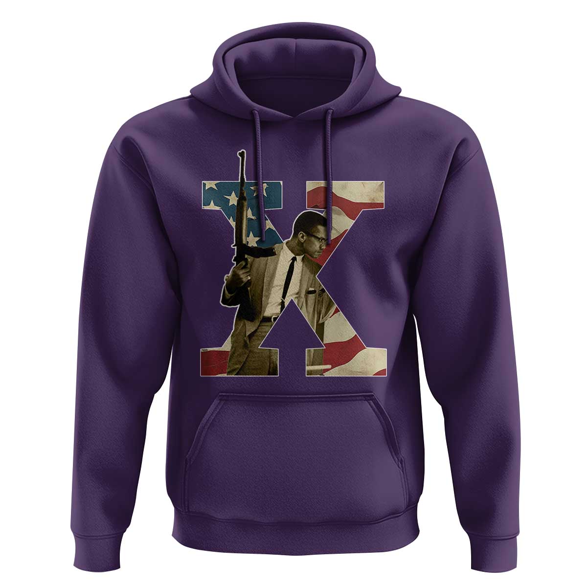 Malcolm X Hoodie Black History Leaders American Flag