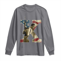 Malcolm X Long Sleeve Shirt Black History Leaders American Flag