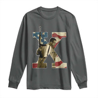 Malcolm X Long Sleeve Shirt Black History Leaders American Flag
