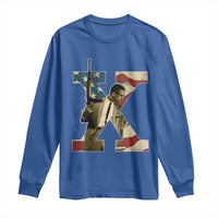 Malcolm X Long Sleeve Shirt Black History Leaders American Flag