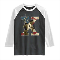 Malcolm X Raglan Shirt Black History Leaders American Flag