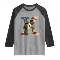 Malcolm X Raglan Shirt Black History Leaders American Flag