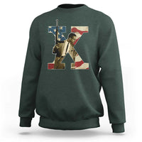 Malcolm X Sweatshirt Black History Leaders American Flag