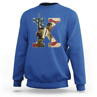 Malcolm X Sweatshirt Black History Leaders American Flag