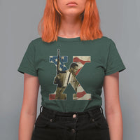 Malcolm X T Shirt For Women Black History Leaders American Flag