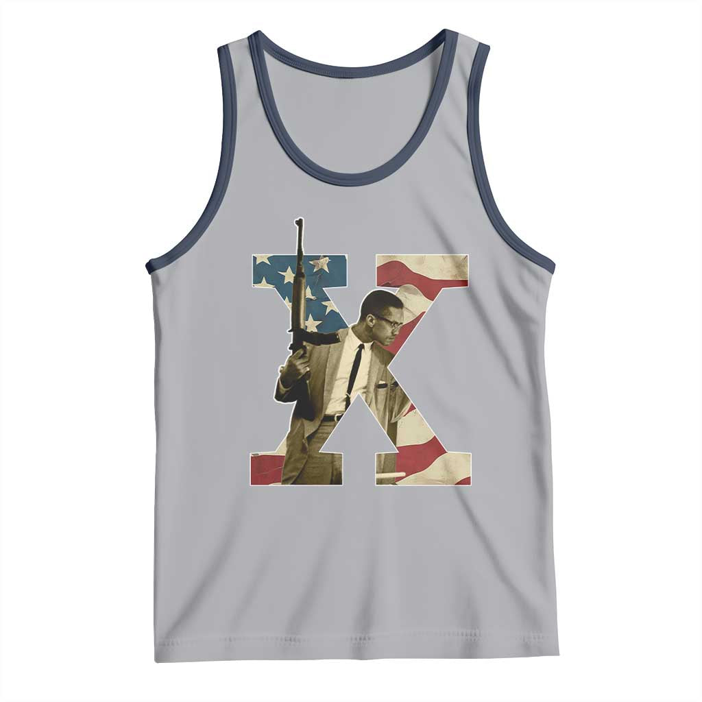 Malcolm X Tank Top Black History Leaders American Flag