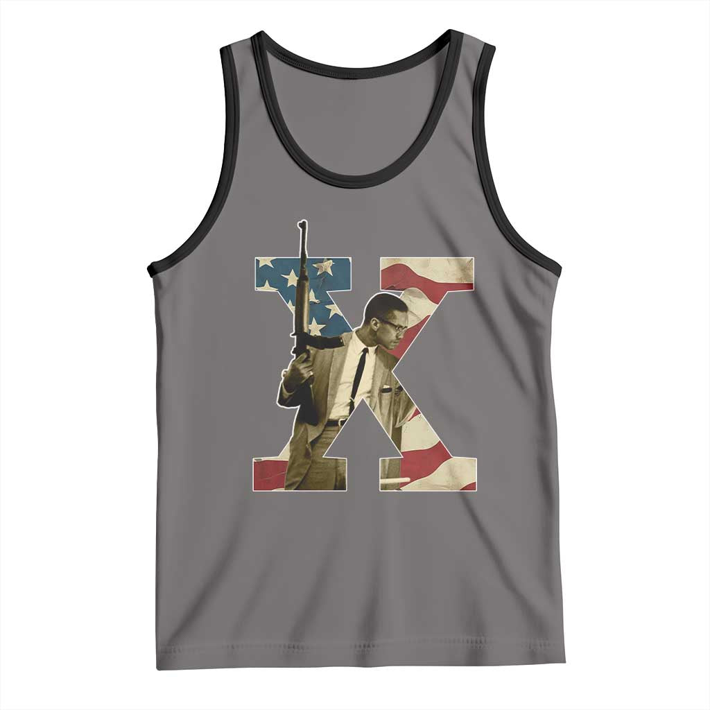 Malcolm X Tank Top Black History Leaders American Flag