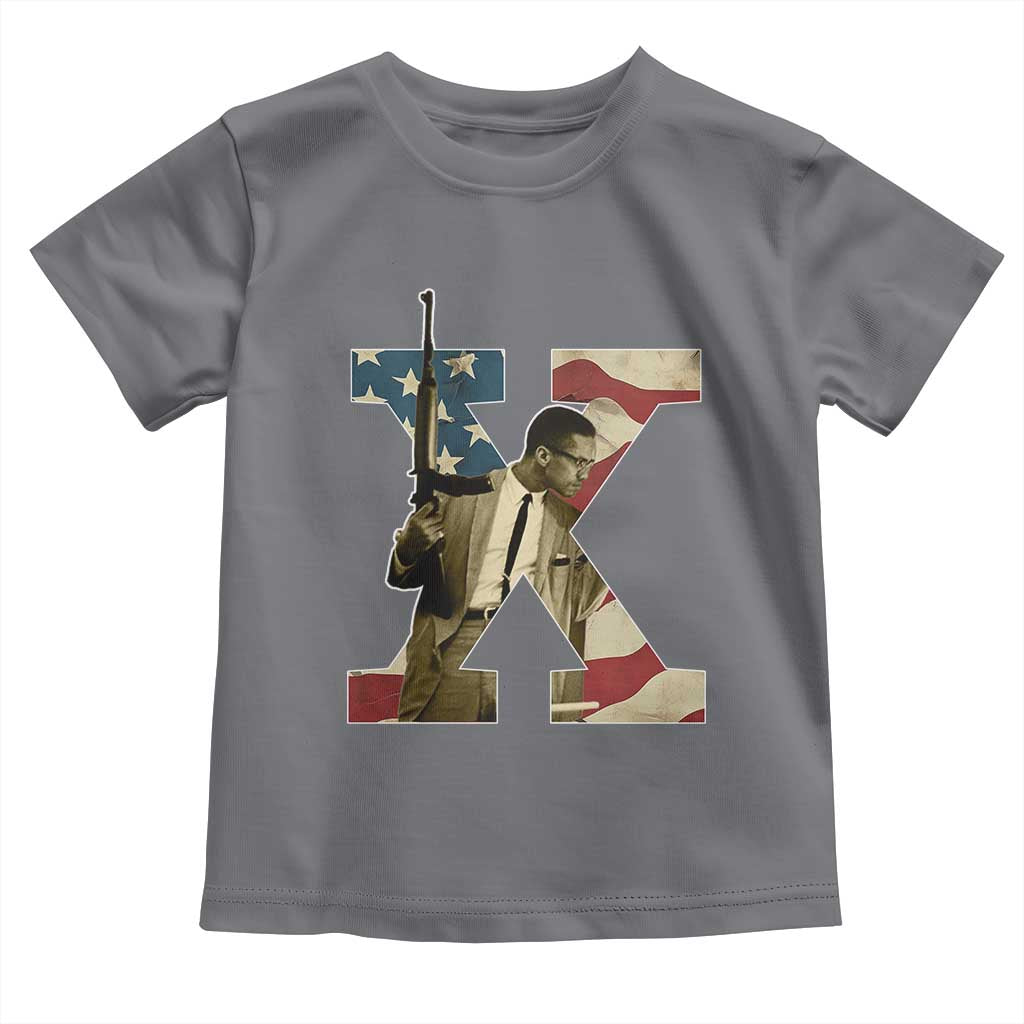Malcolm X Toddler T Shirt Black History Leaders American Flag