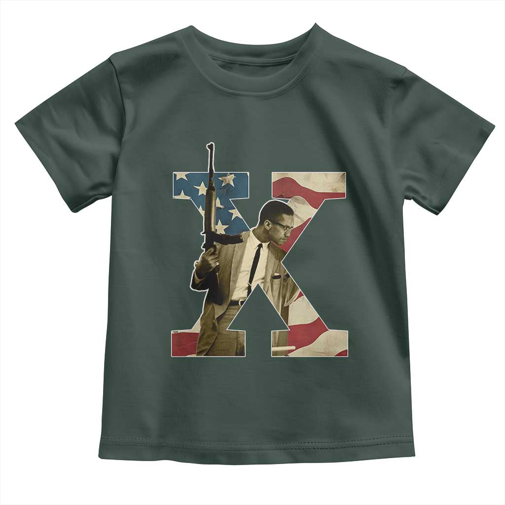 Malcolm X Toddler T Shirt Black History Leaders American Flag