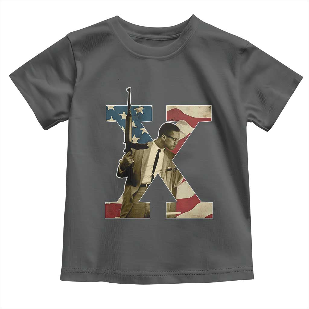 Malcolm X Toddler T Shirt Black History Leaders American Flag