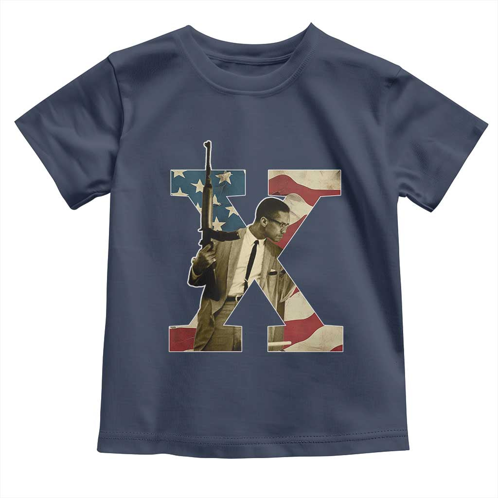 Malcolm X Toddler T Shirt Black History Leaders American Flag