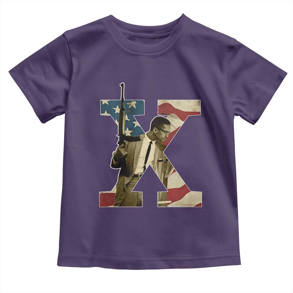 Malcolm X Toddler T Shirt Black History Leaders American Flag