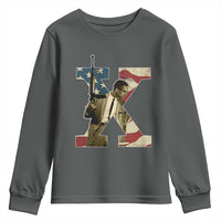 Malcolm X Youth Sweatshirt Black History Leaders American Flag