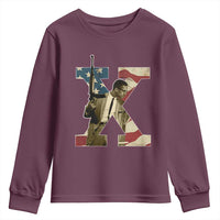 Malcolm X Youth Sweatshirt Black History Leaders American Flag