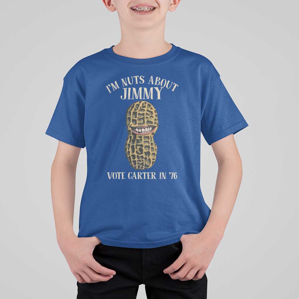 Jimmy Carter Supporter T Shirt For Kid I'm Nuts About Jimmy Vote Carter In '76 Peanut