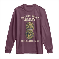 Jimmy Carter Supporter Long Sleeve Shirt I'm Nuts About Jimmy Vote Carter In '76 Peanut