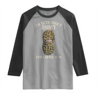 Jimmy Carter Supporter Raglan Shirt I'm Nuts About Jimmy Vote Carter In '76 Peanut