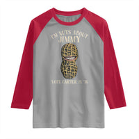 Jimmy Carter Supporter Raglan Shirt I'm Nuts About Jimmy Vote Carter In '76 Peanut