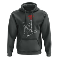 Funny Valentine's Day I Love You Hand Sign ASL Heart Hoodie