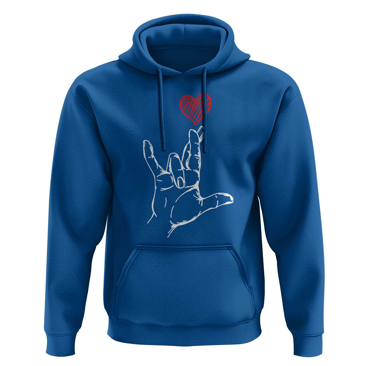 Funny Valentine's Day I Love You Hand Sign ASL Heart Hoodie