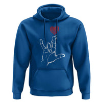 Funny Valentine's Day I Love You Hand Sign ASL Heart Hoodie