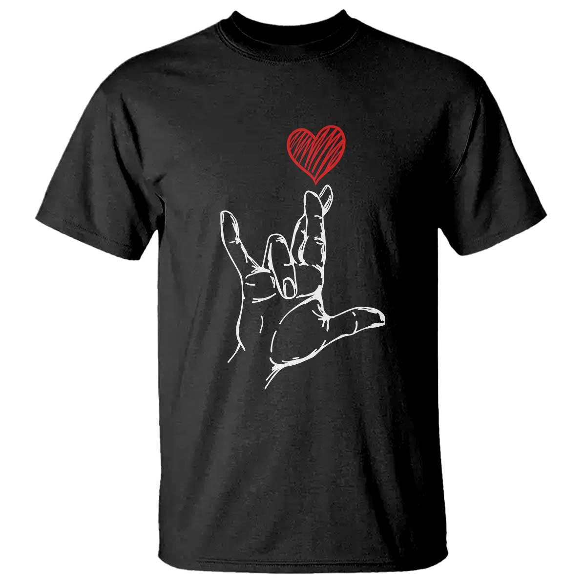 Funny Valentine's Day I Love You Hand Sign ASL Heart T Shirt