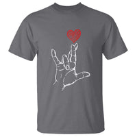 Funny Valentine's Day I Love You Hand Sign ASL Heart T Shirt