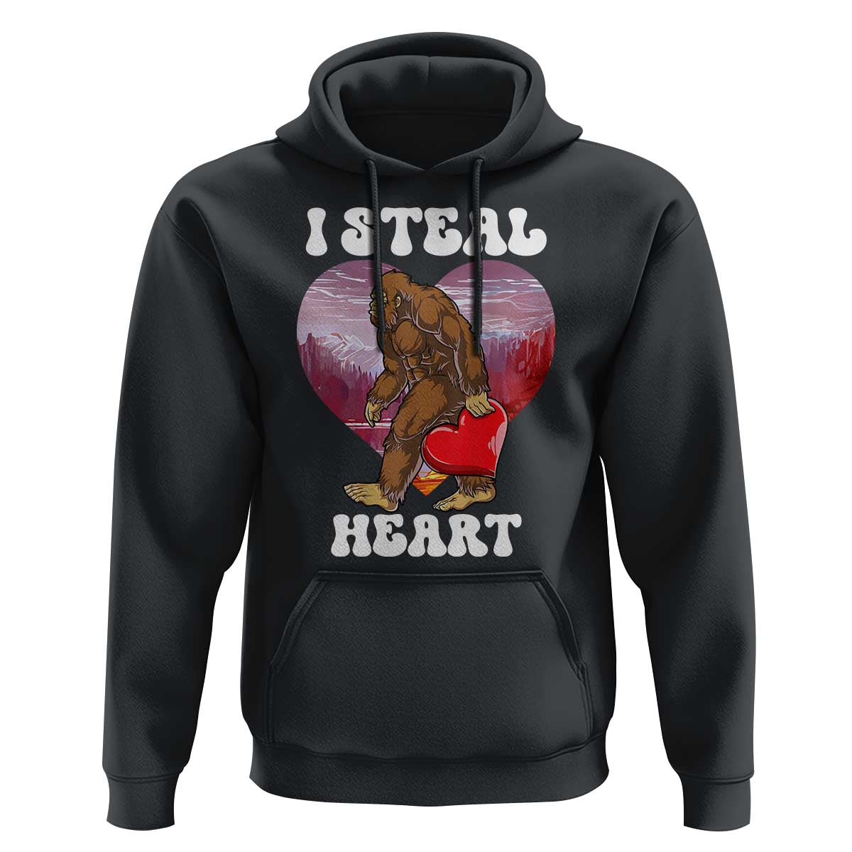 Funny Bigfoot Valentine's Day I Steal Heart Hoodie
