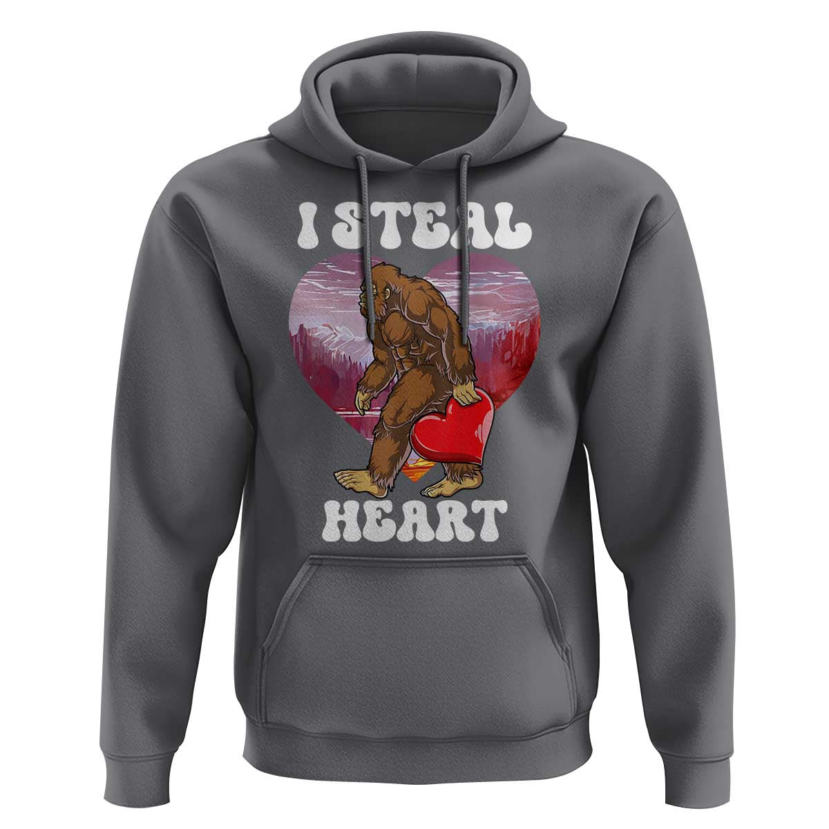 Funny Bigfoot Valentine's Day I Steal Heart Hoodie