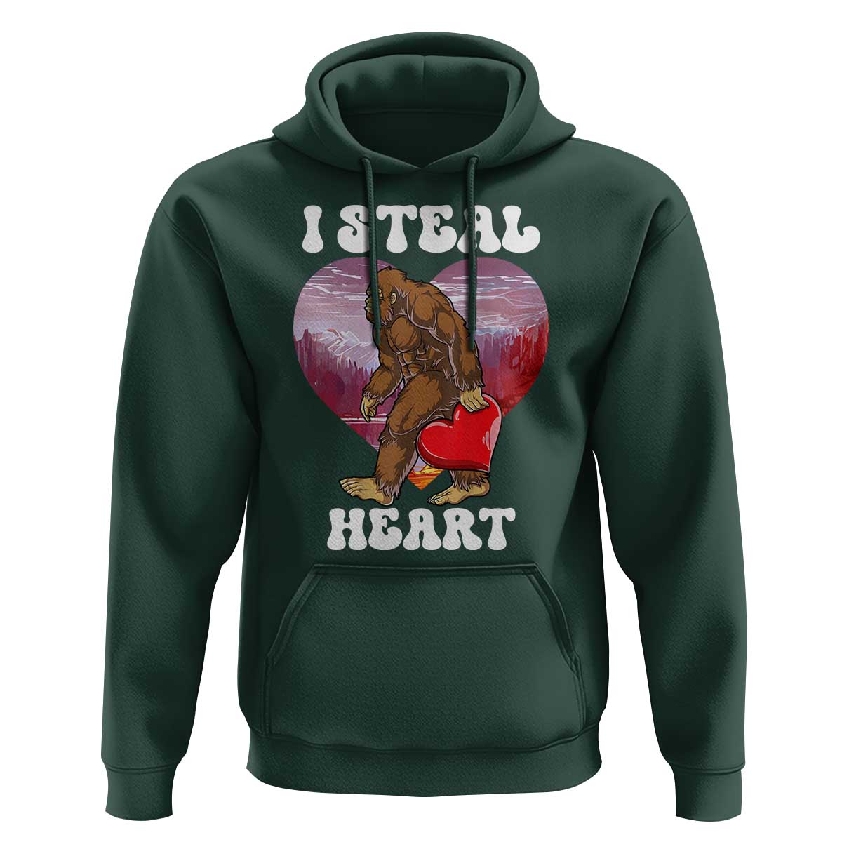 Funny Bigfoot Valentine's Day I Steal Heart Hoodie