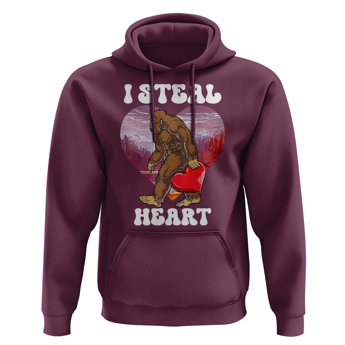Funny Bigfoot Valentine's Day I Steal Heart Hoodie