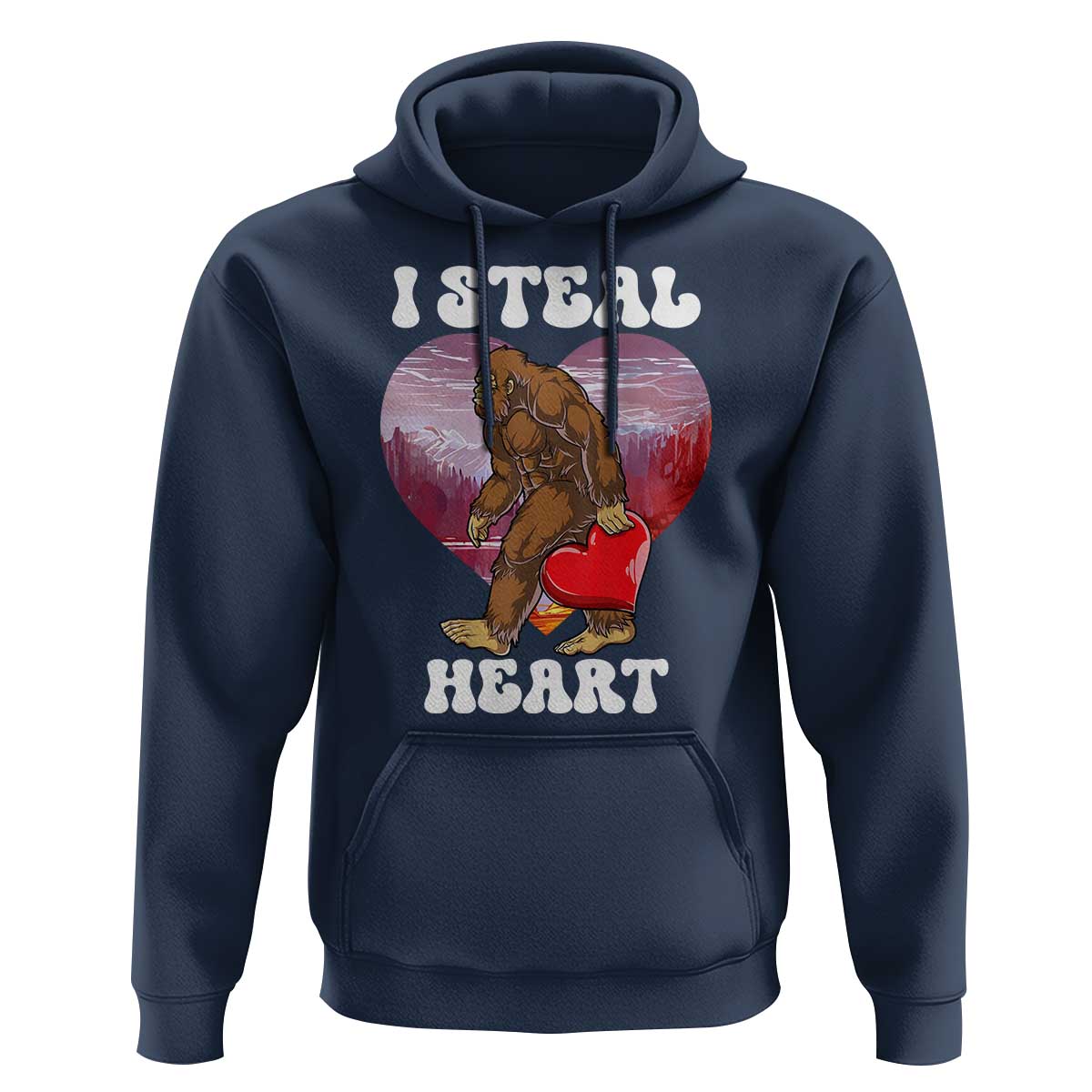 Funny Bigfoot Valentine's Day I Steal Heart Hoodie