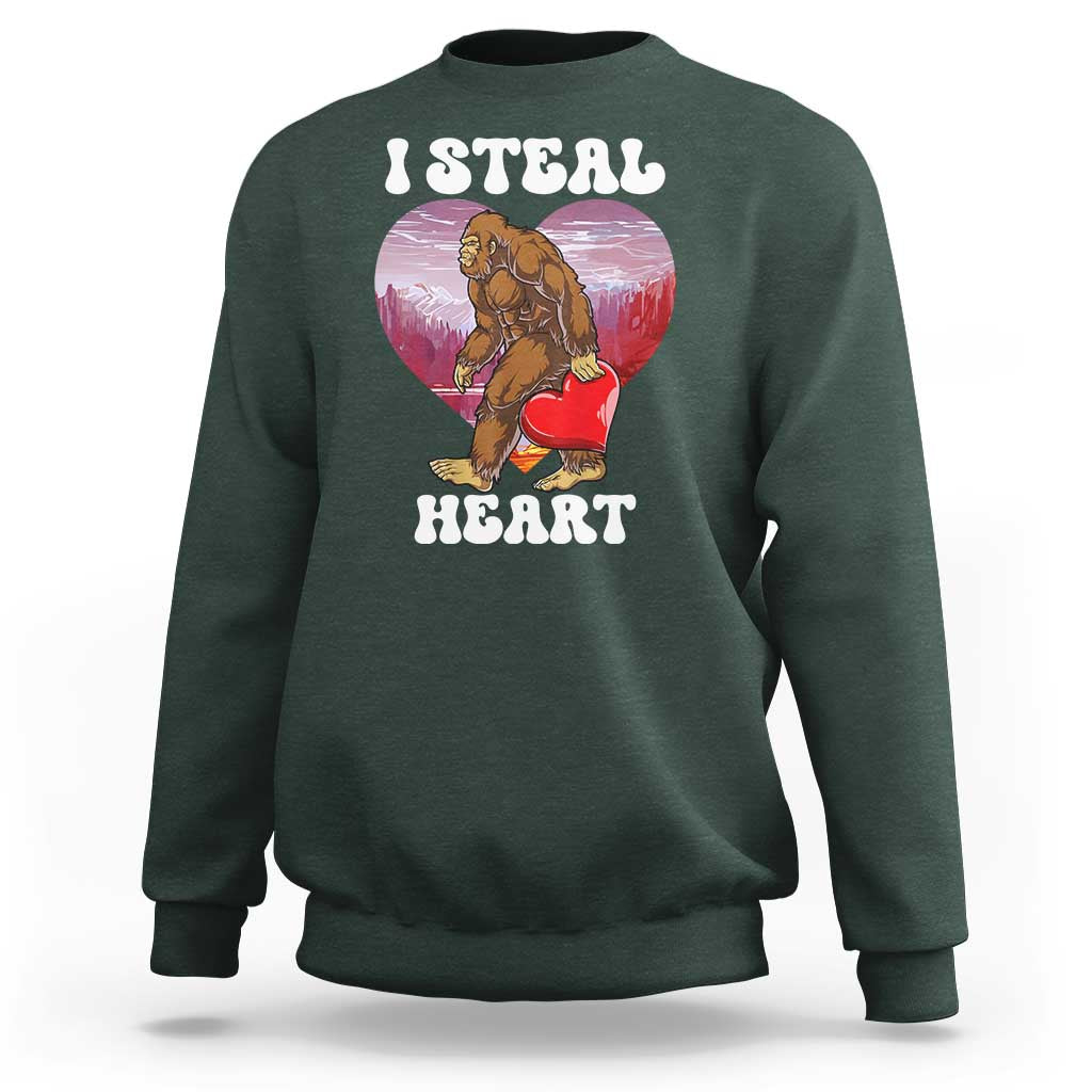 Funny Bigfoot Valentine's Day I Steal Heart Sweatshirt