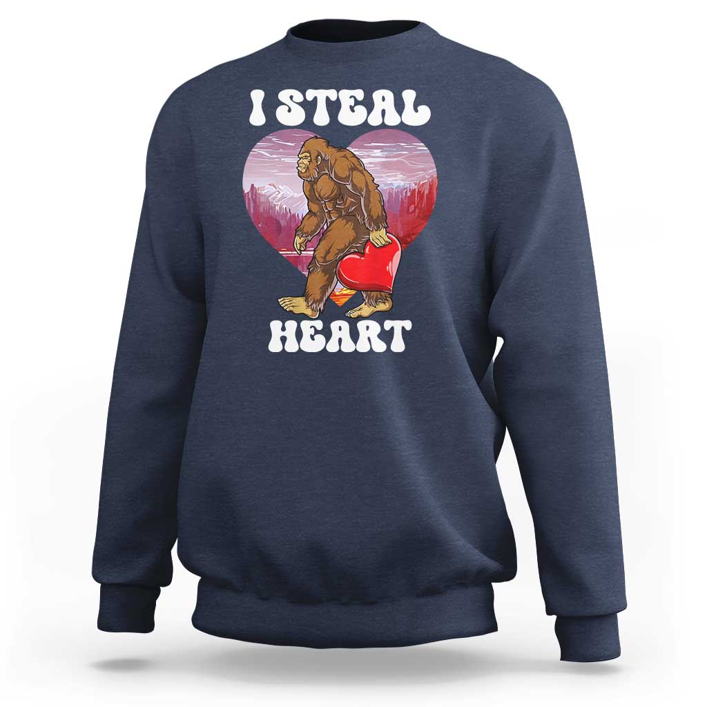 Funny Bigfoot Valentine's Day I Steal Heart Sweatshirt