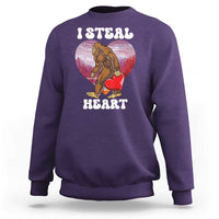 Funny Bigfoot Valentine's Day I Steal Heart Sweatshirt
