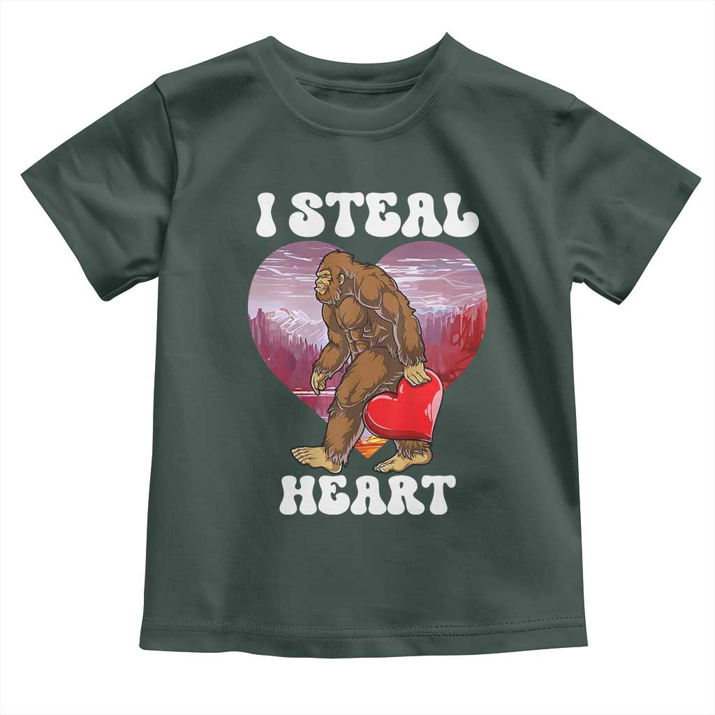 Funny Bigfoot Valentine's Day I Steal Heart Toddler T Shirt