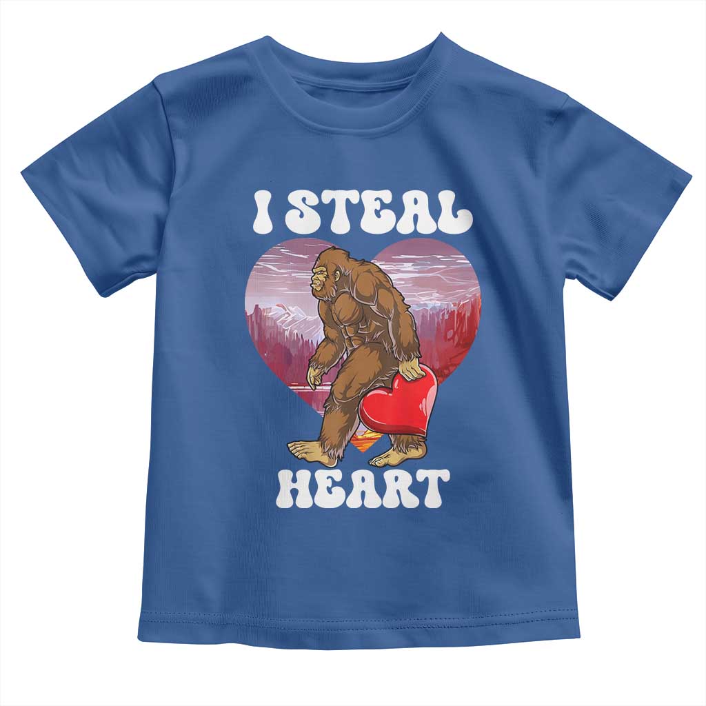 Funny Bigfoot Valentine's Day I Steal Heart Toddler T Shirt